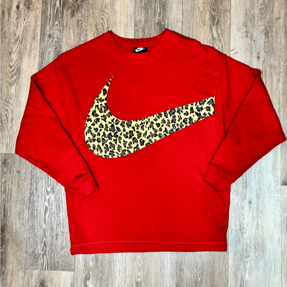 Nike Red & Cheetah Sweatshirt - Picture 2 of 3